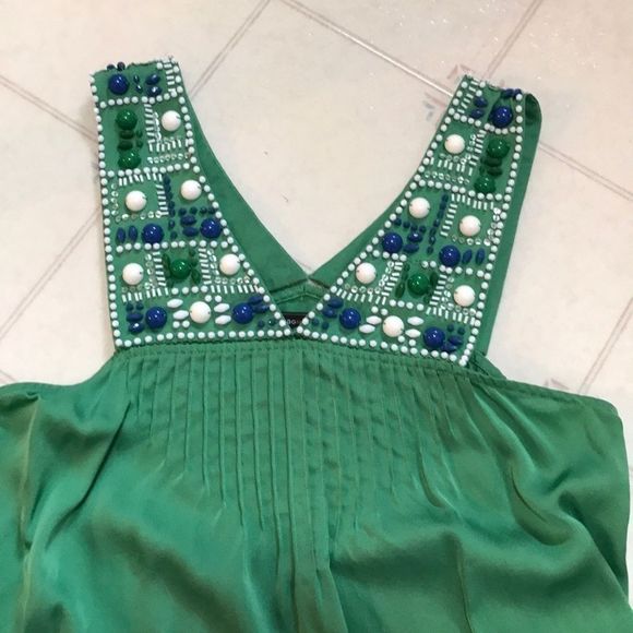 BCBGMAXAZRIA Silk Beaded Sleeveless Blouse - Picture 5 of 11